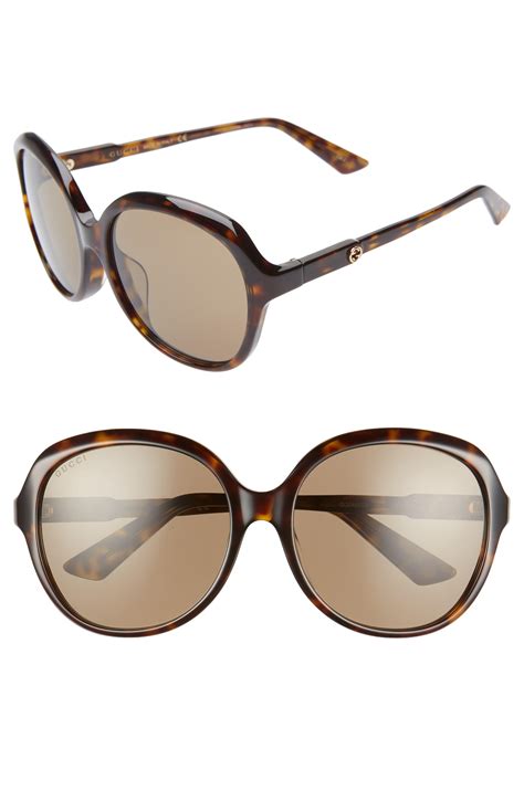 gucci modified round 58mm sunglasses|gucci havana sunglasses men's.